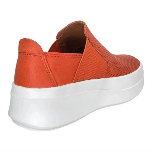 Gentle Souls by Kenneth Cole Rosette Orange Leather Slip-On Womens Sneakers - Picture 9 of 16